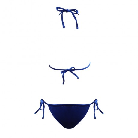 HALTER TIE STRING TRIANGLE VELVET SWIMSUIT WOMEN BIKINI