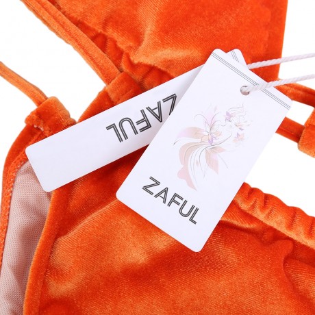 HALTER TIE STRING TRIANGLE VELVET SWIMSUIT WOMEN BIKINI