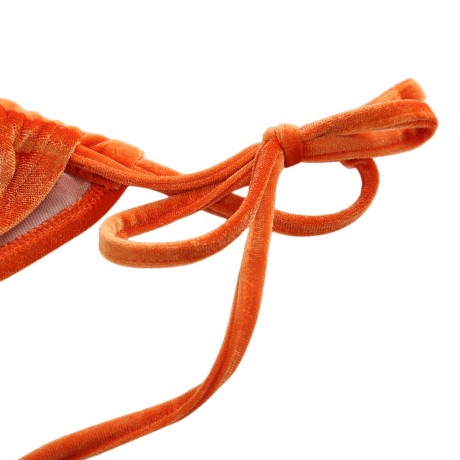 HALTER TIE STRING TRIANGLE VELVET SWIMSUIT WOMEN BIKINI