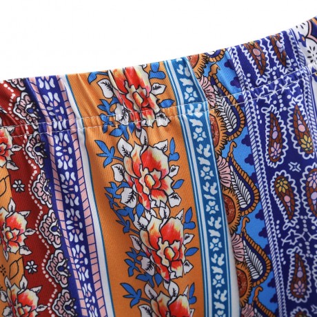 VINTAGE MID WAIST ROSE PRINT SKINNY BELL-BOTTOM WOMEN PANTS
