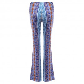 VINTAGE MID WAIST ROSE PRINT SKINNY BELL-BOTTOM WOMEN PANTS
