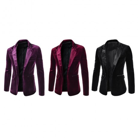 FASHION LAPEL POCKET EDGING DESIGN SLIMMING LONG SLEEVE CORDUROY BLAZER FOR MEN