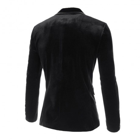 FASHION LAPEL POCKET EDGING DESIGN SLIMMING LONG SLEEVE CORDUROY BLAZER FOR MEN