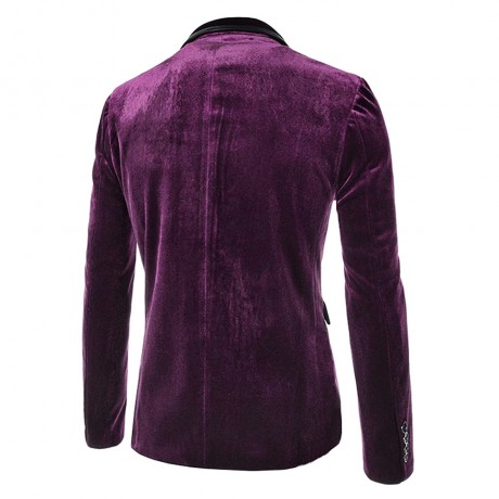 FASHION LAPEL POCKET EDGING DESIGN SLIMMING LONG SLEEVE CORDUROY BLAZER FOR MEN