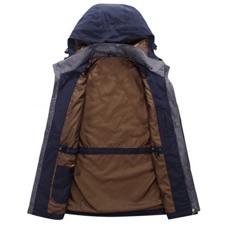 TAPOO CASUAL SOLID COLOR ZIPPER DESIGN MALE HOODED COAT