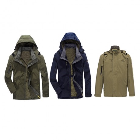 TAPOO CASUAL SOLID COLOR ZIPPER DESIGN MALE HOODED COAT