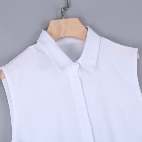 TRENDY LONG SLEEVE COLD SHOULDER SLIT BUTTON WOMEN SHIRT