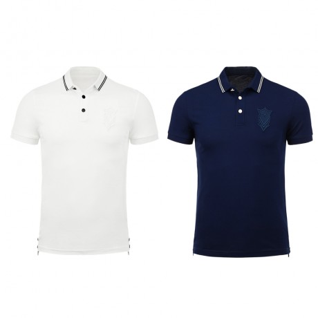 PATCH DESIGN BUTTONED HEM POLO SHIRT