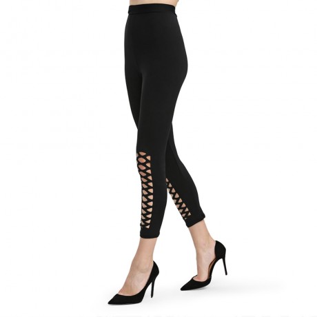 CASUAL HIGH ELASTIC HOLLOW CROSS DESIGN SPORTS PANTS FOR LADIES