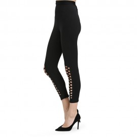 CASUAL HIGH ELASTIC HOLLOW CROSS DESIGN SPORTS PANTS FOR LADIES