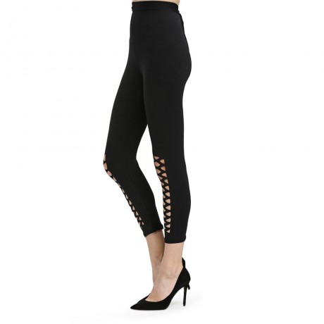 CASUAL HIGH ELASTIC HOLLOW CROSS DESIGN SPORTS PANTS FOR LADIES