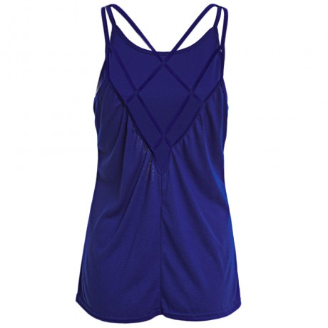 SEXY SPAGHETTI STRAP PURE COLOR CRISS-CROSS LOOSE-FITTING TANK TOP FOR WOMEN