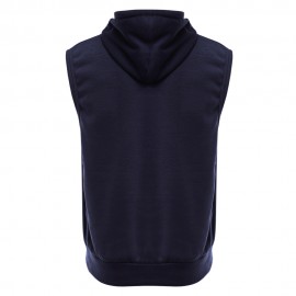 CASUAL SOLID COLOR OVERSIZE POCKET MALE HOODED WAISTCOAT