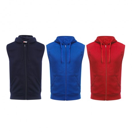 CASUAL SOLID COLOR OVERSIZE POCKET MALE HOODED WAISTCOAT