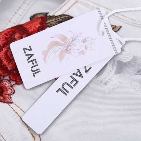 HIGH WAIST HOLLOW OUT EMBROIDERY RIPPED WOMEN SHORTS