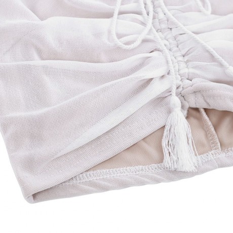 SEXY OFF THE SHOULDER TIE FRINGED RUCHED WOMEN CROP TOP