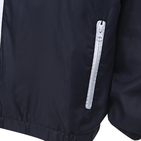 CASUAL THIN COLOR BLOCK ZIPPER DESIGN LONG SLEEVE HOODIES FOR MALE