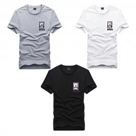 TAPOO PATTERN PRINTED ROUND NECK SHORT SLEEVE MALE SHIRT