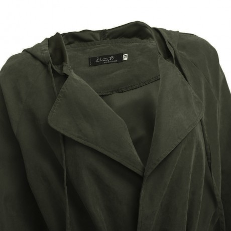 TRENDY HOODED LONG SLEEVE PURE COLOR WOMEN COAT