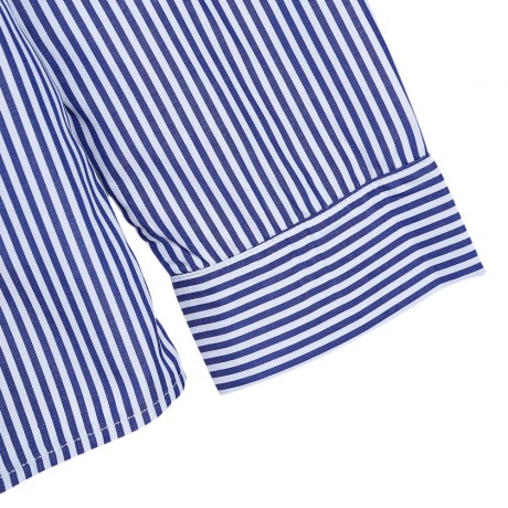 SPAGHETTI STRAP LONG SLEEVE VERTICAL STRIPE WOMEN BLOUSE