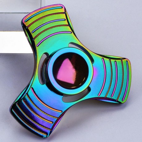 FIDDLE TOY COLORFUL TRIANGLE FIDGET METAL HAND SPINNER