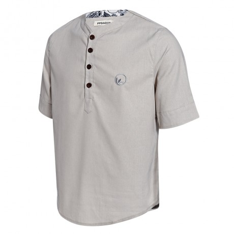 LOOSE FLORAL PRINT BUTTON CLOSURE MEN SHORT SLEEVE SHIRT