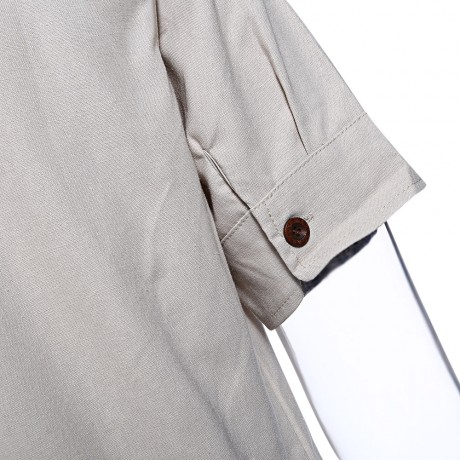 LOOSE FLORAL PRINT BUTTON CLOSURE MEN SHORT SLEEVE SHIRT