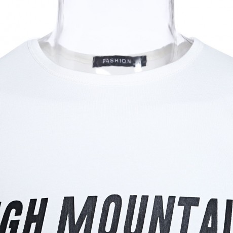 HIGH MOUNTAIN LETTER PRINT ROUND NECK MALE T SHIRT