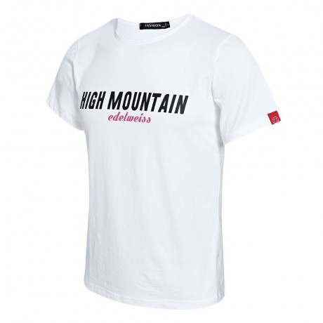 HIGH MOUNTAIN LETTER PRINT ROUND NECK MALE T SHIRT