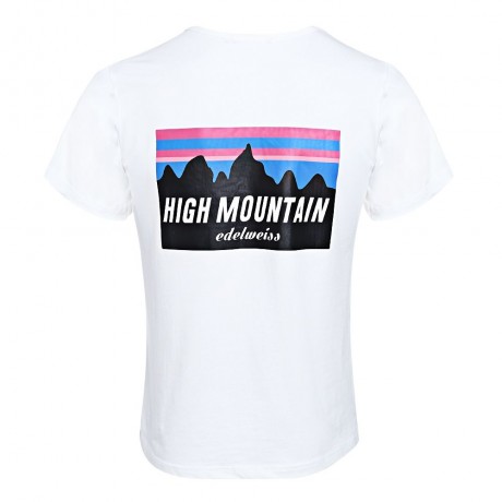 HIGH MOUNTAIN LETTER PRINT ROUND NECK MALE T SHIRT