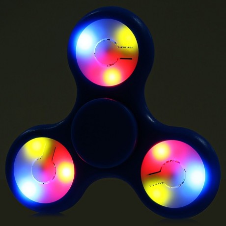 MULTI-COLOR PUSH BUTTON LED TRI-WING ABS FIDGET SPINNER WITH THREE FLASHING MODES FUNNY ST