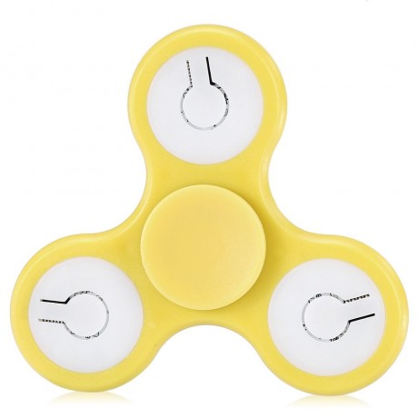 MULTI-COLOR PUSH BUTTON LED TRI-WING ABS FIDGET SPINNER WITH THREE FLASHING MODES FUNNY ST