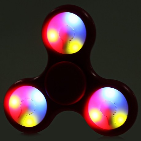 MULTI-COLOR PUSH BUTTON LED TRI-WING ABS FIDGET SPINNER WITH THREE FLASHING MODES FUNNY ST