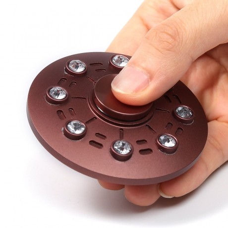 FAUX DIAMOND UFO SAUCER SHAPE FIDGET METAL SPINNER