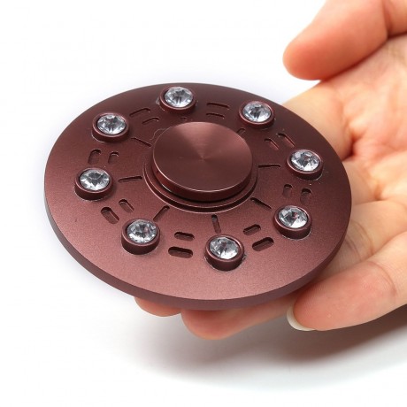 FAUX DIAMOND UFO SAUCER SHAPE FIDGET METAL SPINNER