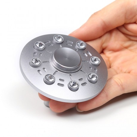 FAUX DIAMOND UFO SAUCER SHAPE FIDGET METAL SPINNER