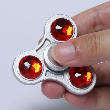 ZINC ALLOY FIDGET TOY FINGER SPINNER WITH FAUX CRYSTAL