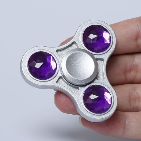 ZINC ALLOY FIDGET TOY FINGER SPINNER WITH FAUX CRYSTAL