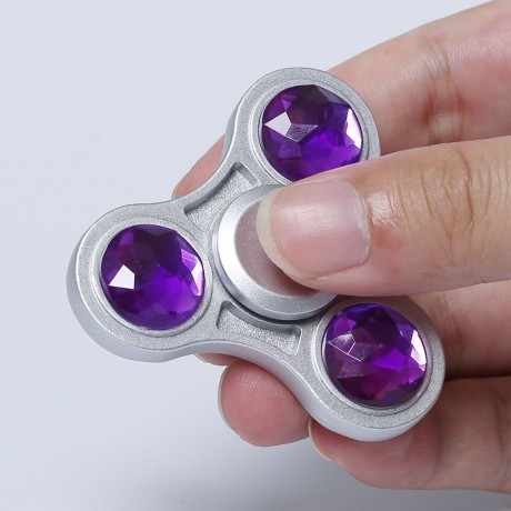 ZINC ALLOY FIDGET TOY FINGER SPINNER WITH FAUX CRYSTAL