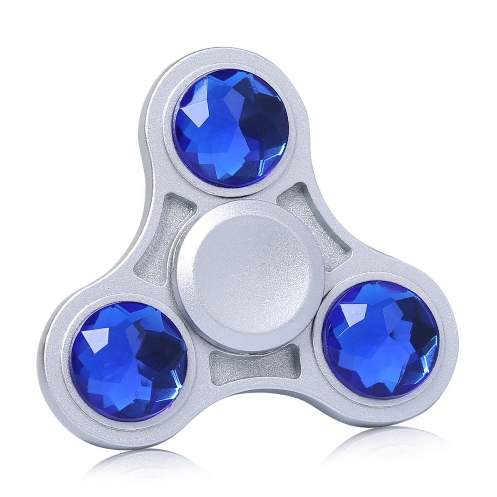 ZINC ALLOY FIDGET TOY FINGER SPINNER WITH FAUX CRYSTAL