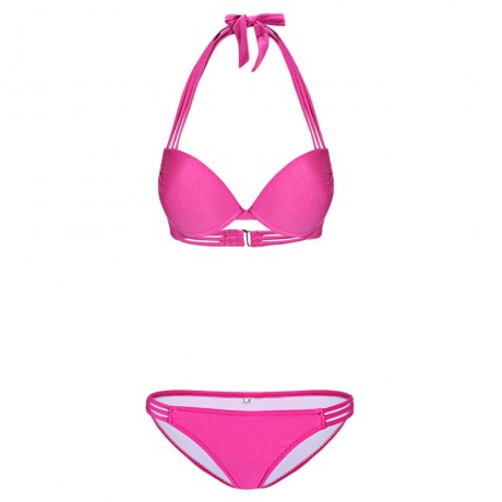 SEXY HALTER NECK BACKLESS PAD LOW WAIST WOMEN BIKINI SET