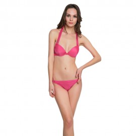 SEXY HALTER NECK BACKLESS PAD LOW WAIST WOMEN BIKINI SET