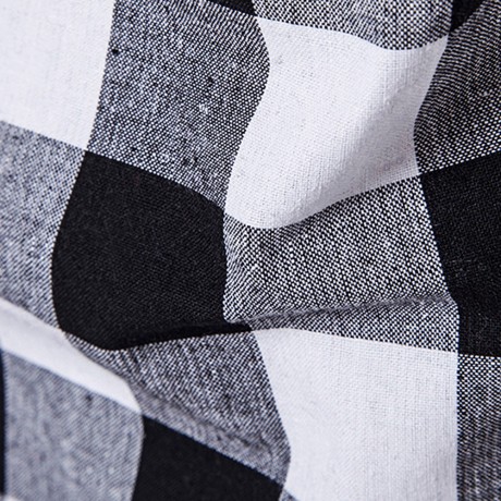 PU LEATHER PANEL SIDE ZIP UP PLAID LONGLINE T-SHIRT