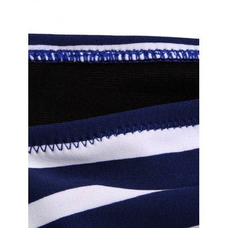 STRIPED RUFFLE HIGH WAISTED BIKINI SET