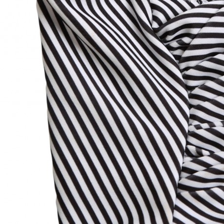 STRIPED RUFFLE HIGH WAISTED BIKINI SET