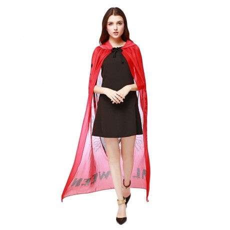CHIFFON HALLOWEEN WITCH ELEMENT FESTIVAL HOODED CAPE