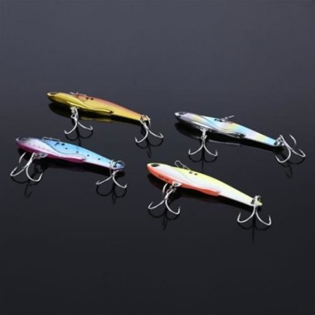 TSURINOYA ALL METAL SINKING FISHING BAIT IRON PLATE VIB SEQUIN FISH LURE (BLUE)