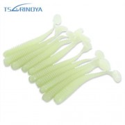 TSURINOYA 10PCS ARTIFICIAL SOFT LUMINOUS FISHING BAIT FISH TACKLE (LUMINOUS GREEN)
