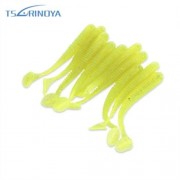 TSURINOYA 10PCS ARTIFICIAL SOFT LUMINOUS FISHING BAIT FISH TACKLE (YELLOW AND GREEN)