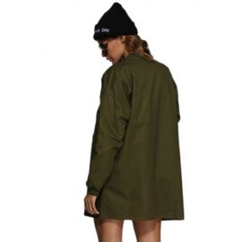 TRENDY STAND COLLAR BADGE PATCH COAT FOR WOMEN (ARMY GREEN)